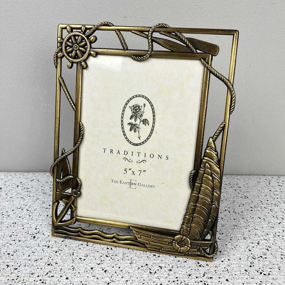 The Eastern Gallery Traditions Picture Frame 5x7 Metal‎ Nautical Coastal Decor